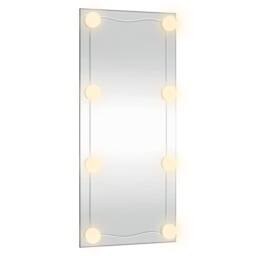 Berkfield Home Wall Mirror with LED Lights 40x80 cm Glass Rectangle in Silver - thumbnail 4