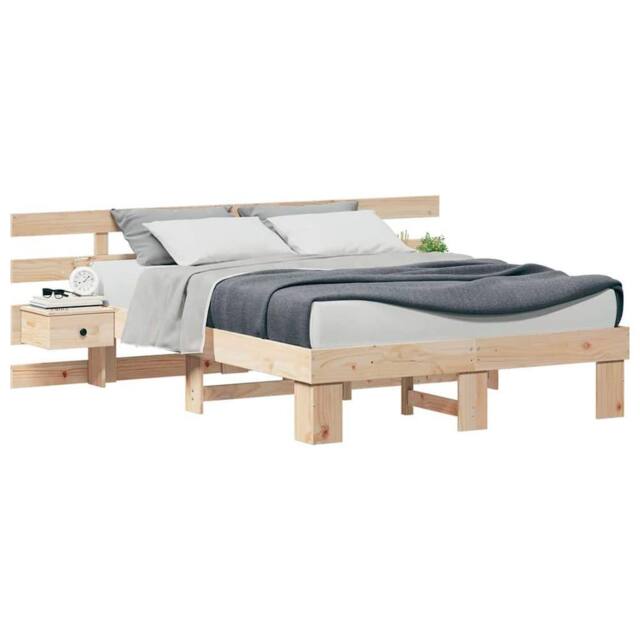 Berkfield Home Modern with Drawer Brown 120 x 190 cm Solid pine wood in Beige - image 1