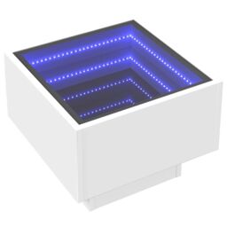 Berkfield Home Side Table with LED White 40x40x30 cm Engineered Wood - Size: 40 x 40 x 30 cm - thumbnail 3