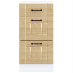 Berkfield Home Kitchen Base Cabinet Lucca Sonoma Oak Engineered Wood in Light Tan - thumbnail 4