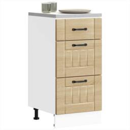 Berkfield Home Kitchen Base Cabinet Lucca Sonoma Oak Engineered Wood in Light Tan - thumbnail 2