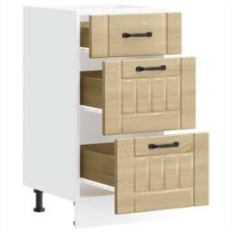Berkfield Home Kitchen Base Cabinet Lucca Sonoma Oak Engineered Wood in Light Tan - thumbnail 5