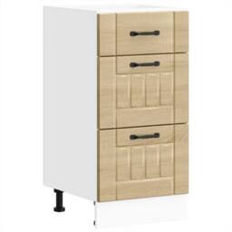 Berkfield Home Kitchen Base Cabinet Lucca Sonoma Oak Engineered Wood in Light Tan - thumbnail 3