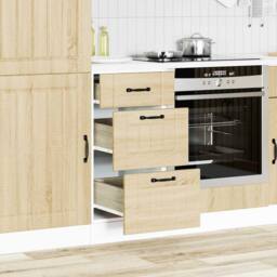 Berkfield Home Kitchen Base Cabinet Lucca Sonoma Oak Engineered Wood in Light Tan - thumbnail 1