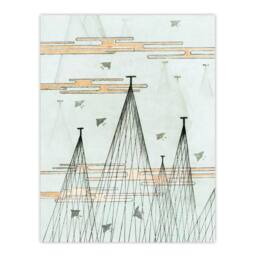 Artery8 Shin Bijutsukai Framed Wall Art Print Skyscape With Birds Flying in Blue - Size: A4 - thumbnail 3