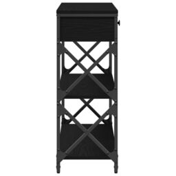 Berkfield Home Console Table Black Oak 75x28x75 cm Engineered Wood & Steel - Size: 75 x 28 x 75 cm - thumbnail 4