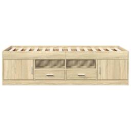 Berkfield Home Daybed with Drawers without Mattress Sonoma Oak 75x190 cm Small Single in Light Brown - thumbnail 4