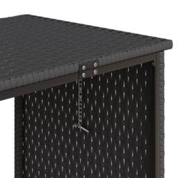 Berkfield Home Garden Sofa with Table & Cushions L-Shaped Black Poly Rattan - thumbnail 6