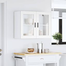 Berkfield Home Kitchen Wall Cabinet with Glass Door Porto White - thumbnail 4