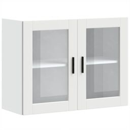 Berkfield Home Kitchen Wall Cabinet with Glass Door Porto White - thumbnail 2