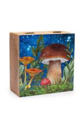 KDMD Teal Mushroom Design Big Square Storage Box 15x17.5x8cm - Size: 15x17.5x8 cm - thumbnail 1