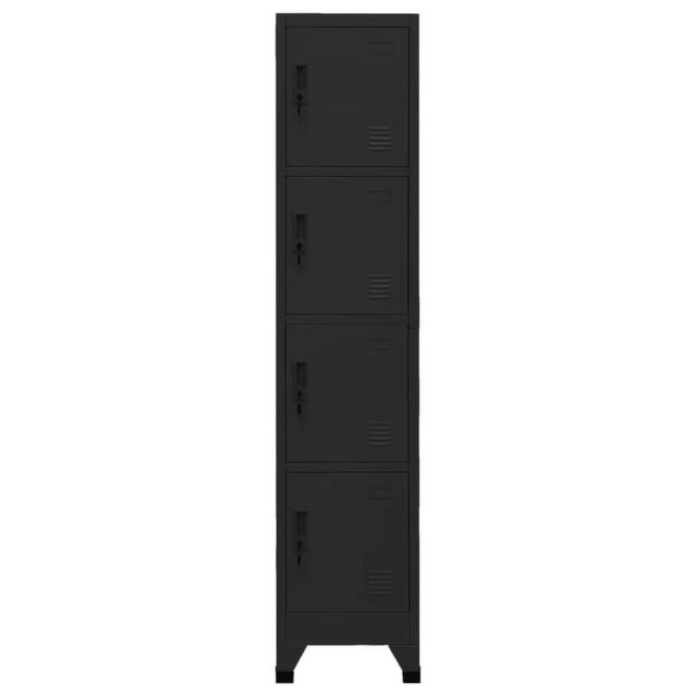 Berkfield Home Locker Cabinet Black 38x45x180 cm Steel - Size: 38 x 45 x 180 cm - image 1