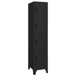 Berkfield Home Locker Cabinet Black 38x45x180 cm Steel - Size: 38 x 45 x 180 cm - thumbnail 2