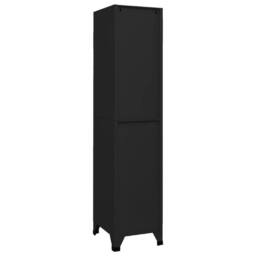 Berkfield Home Locker Cabinet Black 38x45x180 cm Steel - Size: 38 x 45 x 180 cm - thumbnail 3