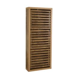 Home Source Luna Compact Shoe Storage Cabinet Rack Stand Cupboard 3 Slatted Doors in Brown - thumbnail 9
