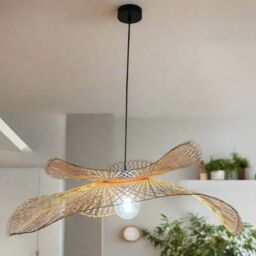 CGC Lighting 'Tulul' Duo 80cm & 56cm Natural Bamboo Wave Easy Fit Lampshade - thumbnail 3
