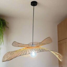 CGC Lighting 'Tulul' Duo 80cm & 56cm Natural Bamboo Wave Easy Fit Lampshade - thumbnail 4