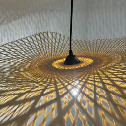 CGC Lighting 'Tulul' Duo 80cm & 56cm Natural Bamboo Wave Easy Fit Lampshade - thumbnail 5