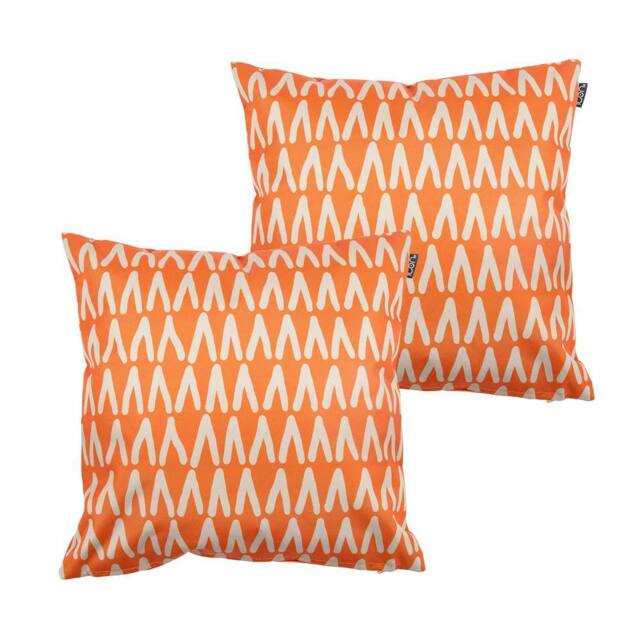 icon Mark Making Scatter Cushion Khaki 43x43cm Set of 2 in Burnt Orange - Size: 43 cm x 43 cm - image 1