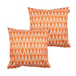 icon Mark Making Scatter Cushion Khaki 43x43cm Set of 2 in Burnt Orange - Size: 43 cm x 43 cm - thumbnail 1