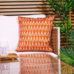 icon Mark Making Scatter Cushion Khaki 43x43cm Set of 2 in Burnt Orange - Size: 43 cm x 43 cm - thumbnail 2