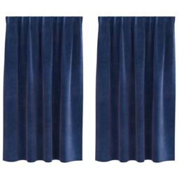 Berkfield Home Blackout Curtains with Top Tape 2 pcs Dark Blue Velvet - thumbnail 2