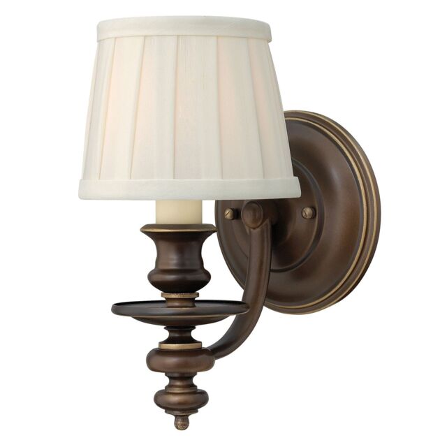 Loops Wall Light Off-White Faux Alabaster Glass Royal Bronze LED E14 60W in White