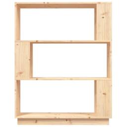 Berkfield Home Beautiful Book Cabinet/Room Divider 80x25x101 cm Solid Wood Pine in Light Tan - Size: 80 x 25 x 101 cm - thumbnail 5
