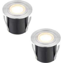 Loops 2 PACK Recessed IP67 Guide Light - 1.2W Warm White LED - Stainless Steel in Metallics - thumbnail 1