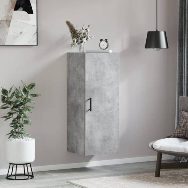 Berkfield Home Wall Mounted Cabinet Concrete Grey 34.5x34x90 cm - image 1