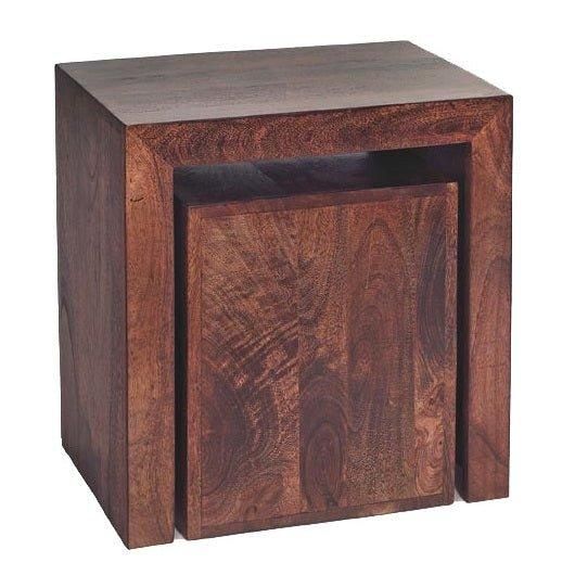 IH Design Duvid Mango Cubed Nest of 2 Tables in Brown - image 1