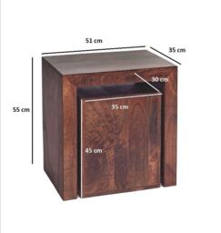 IH Design Duvid Mango Cubed Nest of 2 Tables in Brown - thumbnail 3