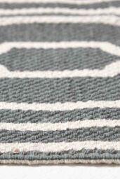 Homescapes Riga 100% Cotton Printed Patterned Rug in Grey - Size: 120 cm x 170 cm - thumbnail 4
