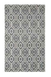 Homescapes Riga 100% Cotton Printed Patterned Rug in Grey - Size: 120 cm x 170 cm - thumbnail 2