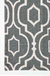 Homescapes Riga 100% Cotton Printed Patterned Rug in Grey - Size: 120 cm x 170 cm - thumbnail 3