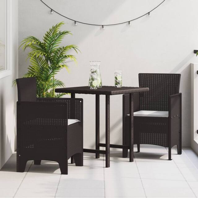 Berkfield Home Garden Chair Set of 2 Brown Rattan Standard Durable - image 1