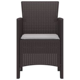 Berkfield Home Garden Chair Set of 2 Brown Rattan Standard Durable - thumbnail 6