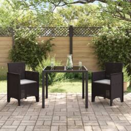 Berkfield Home Garden Chair Set of 2 Brown Rattan Standard Durable - thumbnail 3