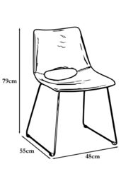 FWStyle Pair Of Faux Leather Black Dining Chairs With Black Metal Frame Legs - thumbnail 5