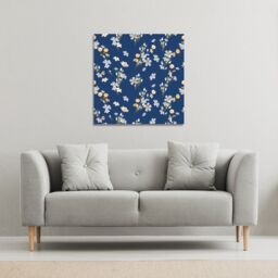 Benjamin Tate Design Blue & Yellow Bunches (Canvas Print) / 61 x 61 x 4cm in Natural - Size: 61 x 61 x 4 cm - thumbnail 1