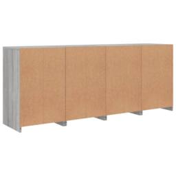 Berkfield Home Sideboard with LED Lights Grey Sonoma 164x37x67 cm - Size: 164 x 37 x 67 cm - thumbnail 9