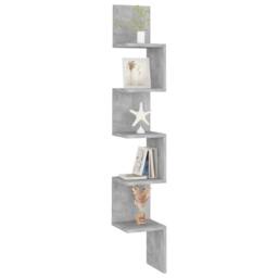 Berkfield Home Wall Corner Shelf Concrete Grey 20x20x127.5 cm Engineered Wood - thumbnail 7