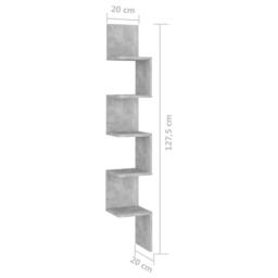 Berkfield Home Wall Corner Shelf Concrete Grey 20x20x127.5 cm Engineered Wood - thumbnail 8
