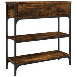 Berkfield Home Decorative Console Table Smoked Oak 72.5x25x75 cm Engineered Wood in Brown - thumbnail 3