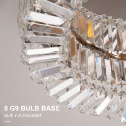 HOMCOM Crystal Ceiling Light Modern Chandeliers Stainless Steel in Silver - thumbnail 4