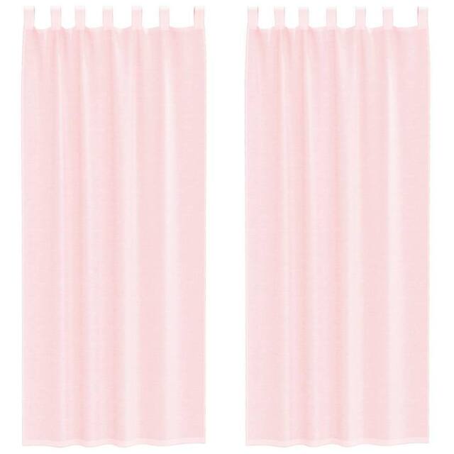Berkfield Home Voile Curtains with Loops 2 pcs Light Pink 140x260 cm - image 1