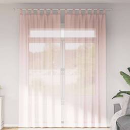 Berkfield Home Voile Curtains with Loops 2 pcs Light Pink 140x260 cm - thumbnail 2