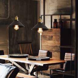 Goeco Vintage Retro Black Pendant Light, Shade Loft Iron Umbrella, E27 - thumbnail 8