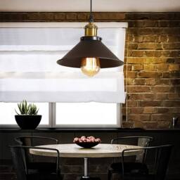 Goeco Vintage Retro Black Pendant Light, Shade Loft Iron Umbrella, E27 - thumbnail 4