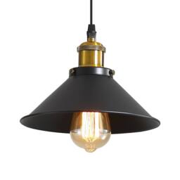 Goeco Vintage Retro Black Pendant Light, Shade Loft Iron Umbrella, E27 - thumbnail 1